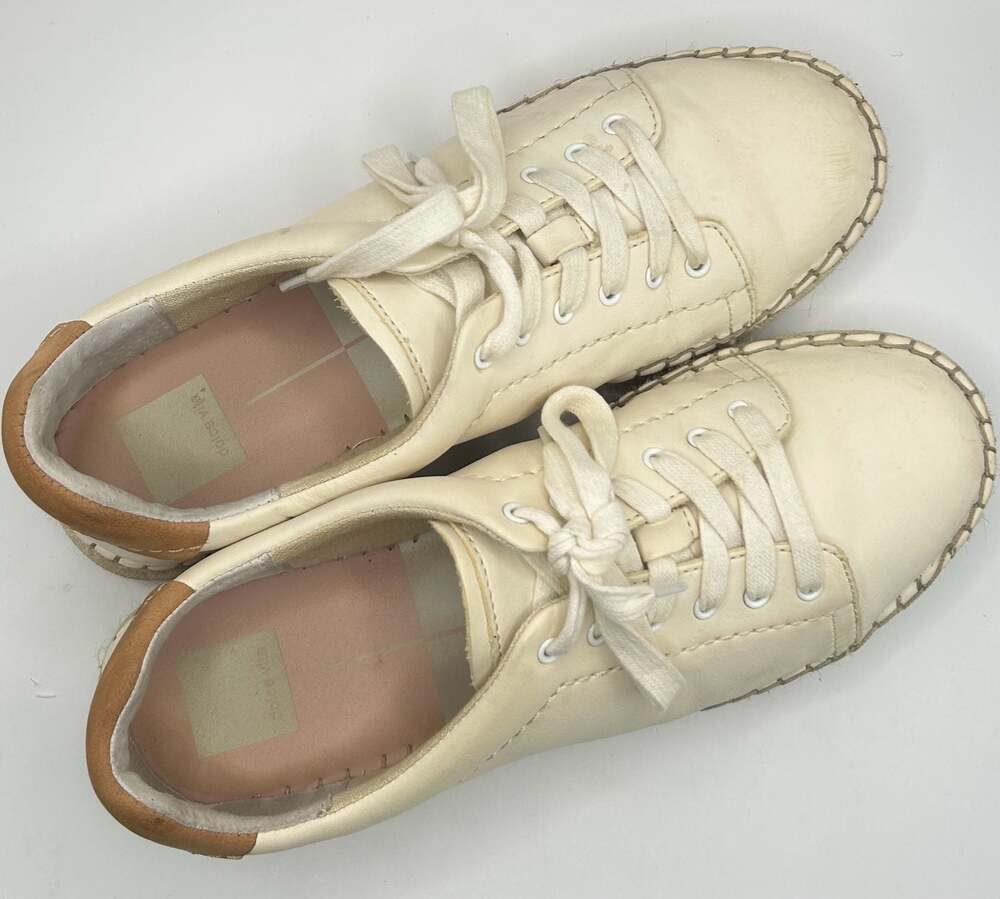 Dolce Vita Women's Size 9.5 Cream Leather Espadrille Sneakers
